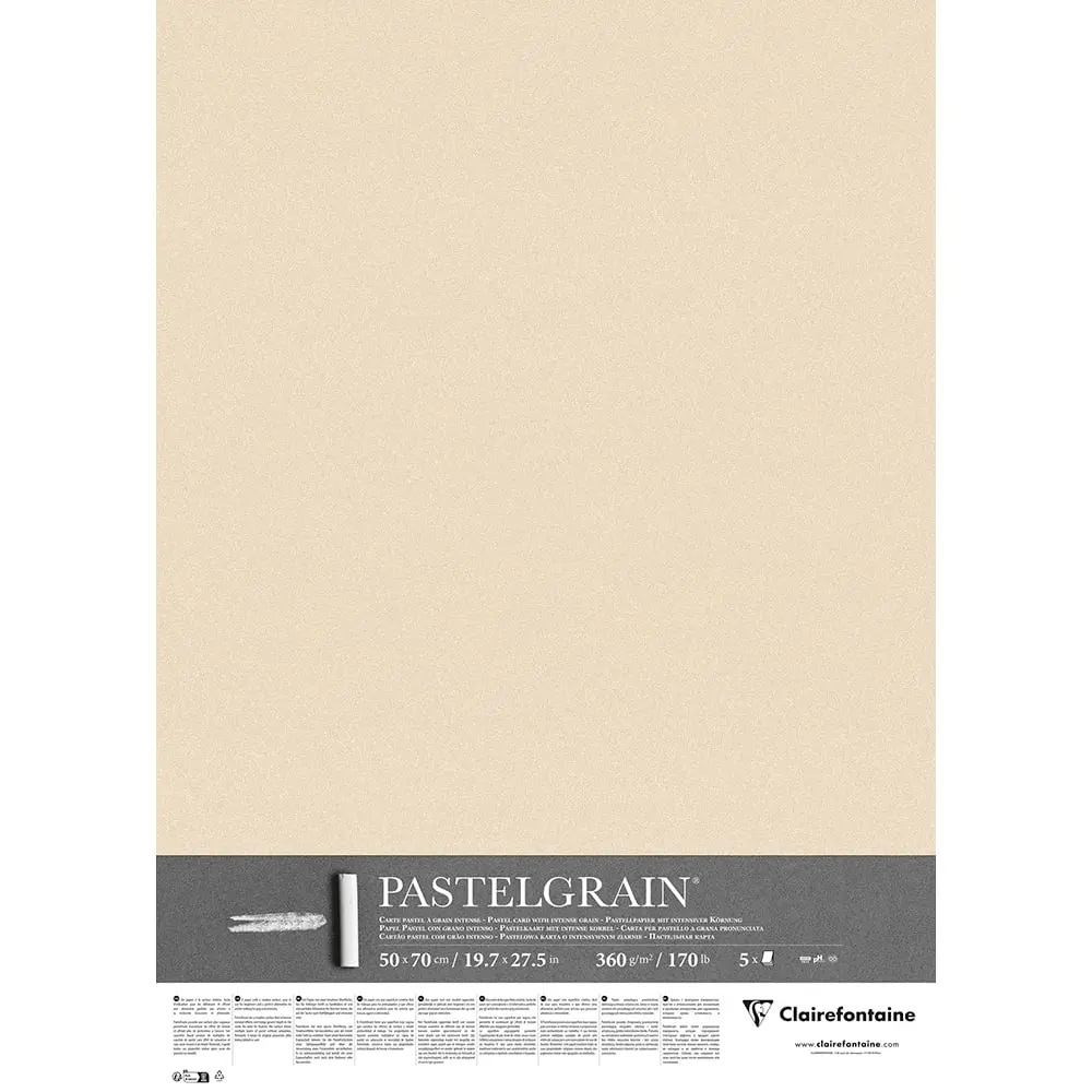 RR Папір д/пастелі 360гр сер.зерно PastelGrain Clairefontaine 50х70см КУКУРУДЗЯНИЙ