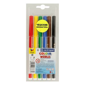 Набір фломастерів тригранних що змиваються "Colour World" Centropen у блістері 6кол