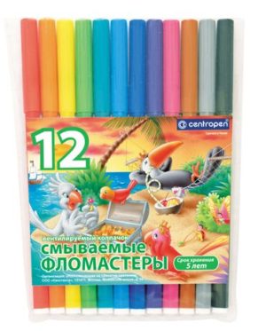 Набір фломастерів "Птахи" CENTROPEN у блістері 12кол /7790/12-87
