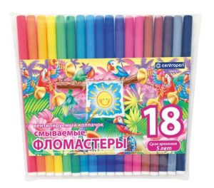 Набір фломастерів "Птахи" CENTROPEN у блістері 18кол /7790/18-87
