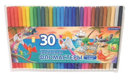 Набір фломастерів "Птахи" CENTROPEN у блістері 30кол /7790/23087