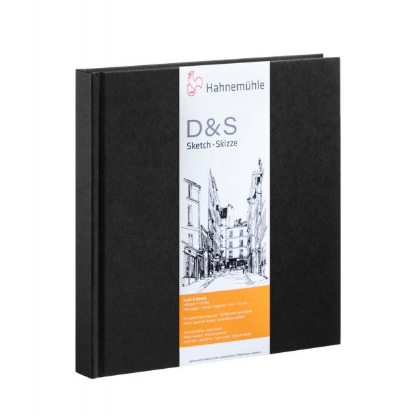 Альбом д/начерків 140гр дрібне зерно чорна обкл. D&S Hahnemuhle 80арк.160стр 25х25см