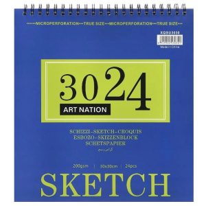 Альбом(спіраль) д/граф.200гр обкл.м'яка Art Nation 24арк.20х20см БІЛИЙ