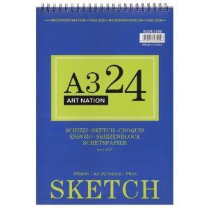 Альбом(спіраль) д/граф.200гр обкл.м'яка Art Nation 24арк.29,7х42см А3 БІЛИЙ