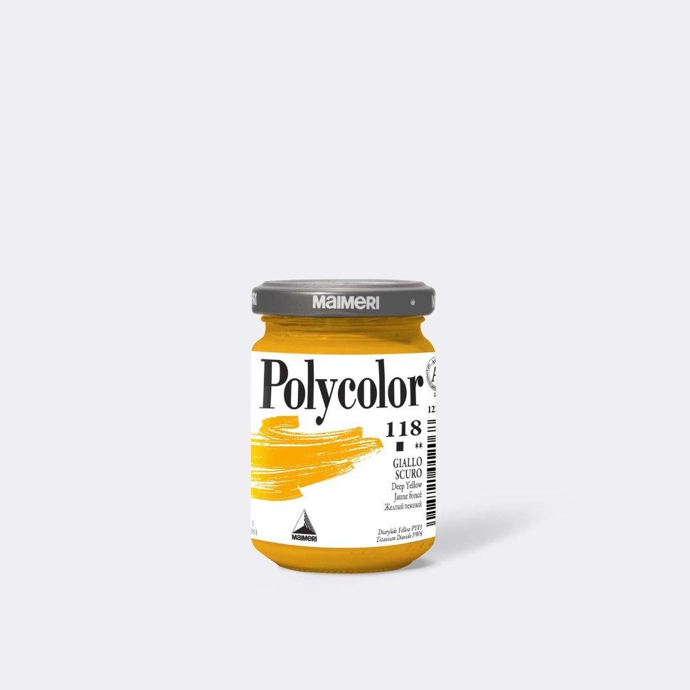 *Фарба акрилова Polycolor Maimeri 140мл 118 ЖОВТИЙ ТЕМНИЙ