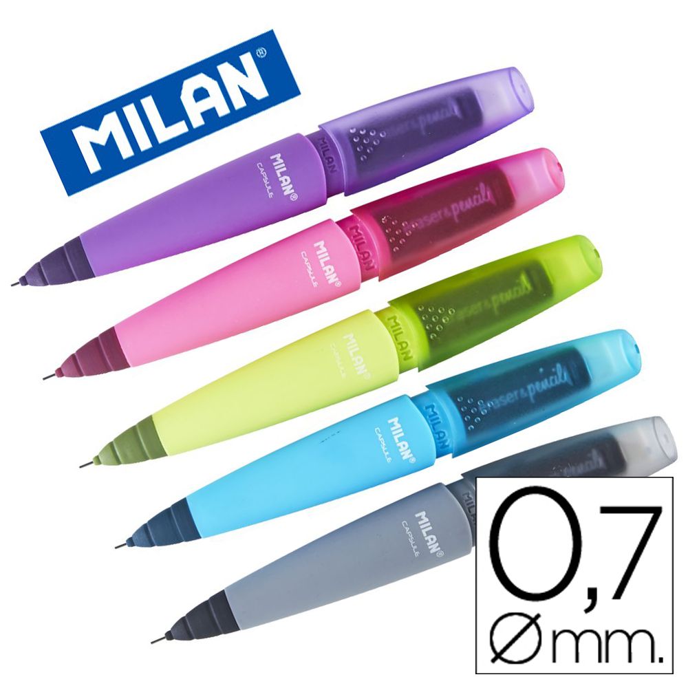 Олівець механіч..пластик.корпус з гумкою CAPSULE MILAN 0.7мм 2B