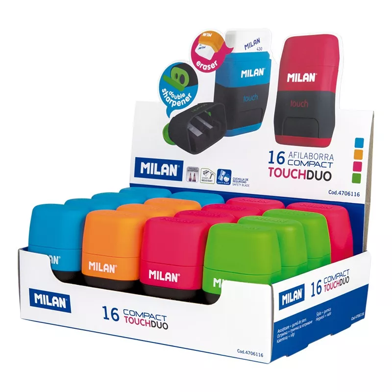 Гумка+точилка подвійна "Compact Touch" Milan