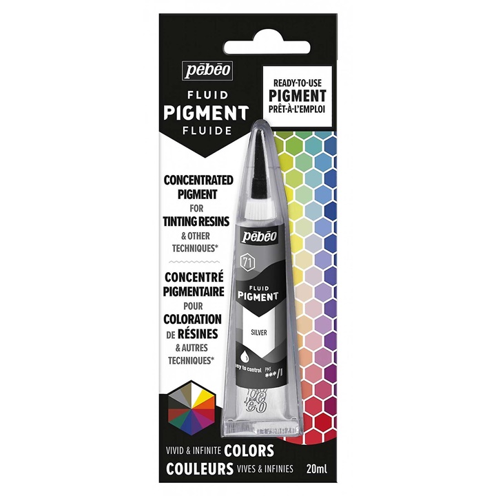 Пігмент рідкий концентрований "Fluid Pigment" Pebeo 20мл СРІБЛО