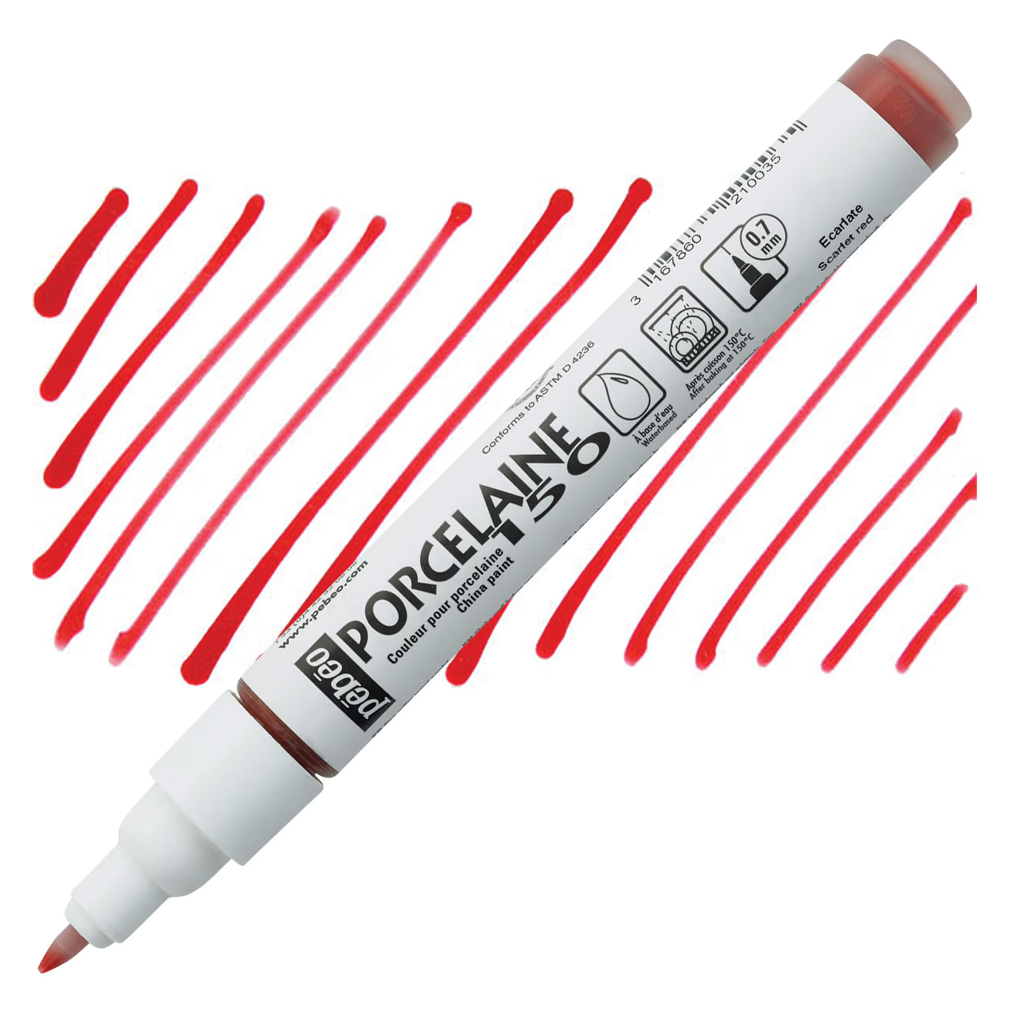 Маркер для порцеляни та кераміки (випал 150*) "Porcelaine" Pebeo 0,7 мм ЧЕРВОНИЙ SCARLET