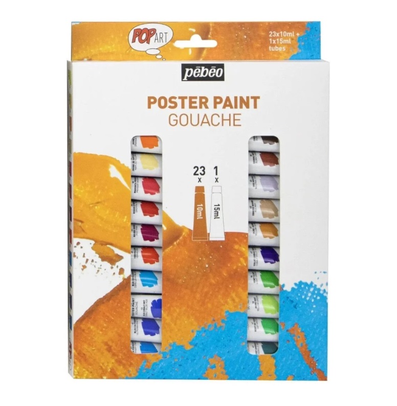 Набір гуаші художньої.Pop Art Pebeo 24кол 23х10мл білий 15мл