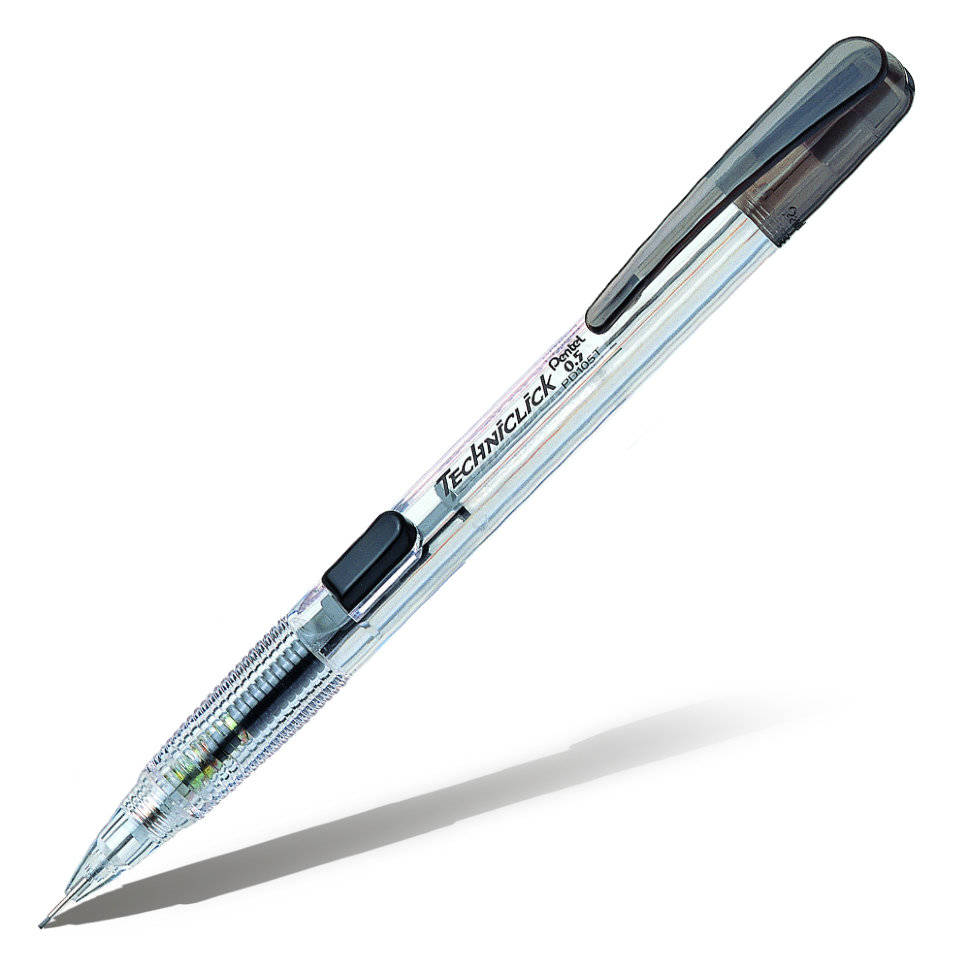 Олівець механіч..профес.TechniClick Pentel з боковою кнопкою, корпус із чорними елементами 0,5мм