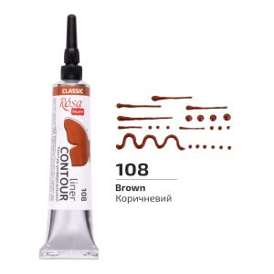 Контур декоративний Rosa Talent 20мл 108 КОРИЧНЕВИЙ