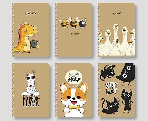Альбом(спіраль) д/начерків 70гр обкл.крафт малюн.1 96арк А5 КРЕМОВИЙ