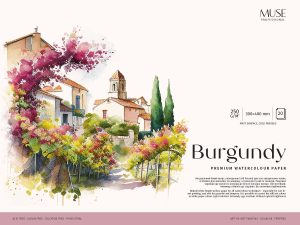 Склейка д/акв.250гр 100% цел.обкл.Burgundy Muse 20арк.30х40см