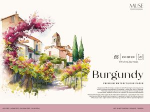 Склейка д/акв.250гр 100% цел.обкл.Burgundy Muse 20арк.24х32см