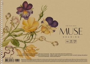 Альбом(спіраль) д/граф.150гр обкл.крафт Квіти Muse 30арк.А4 БІЛИЙ