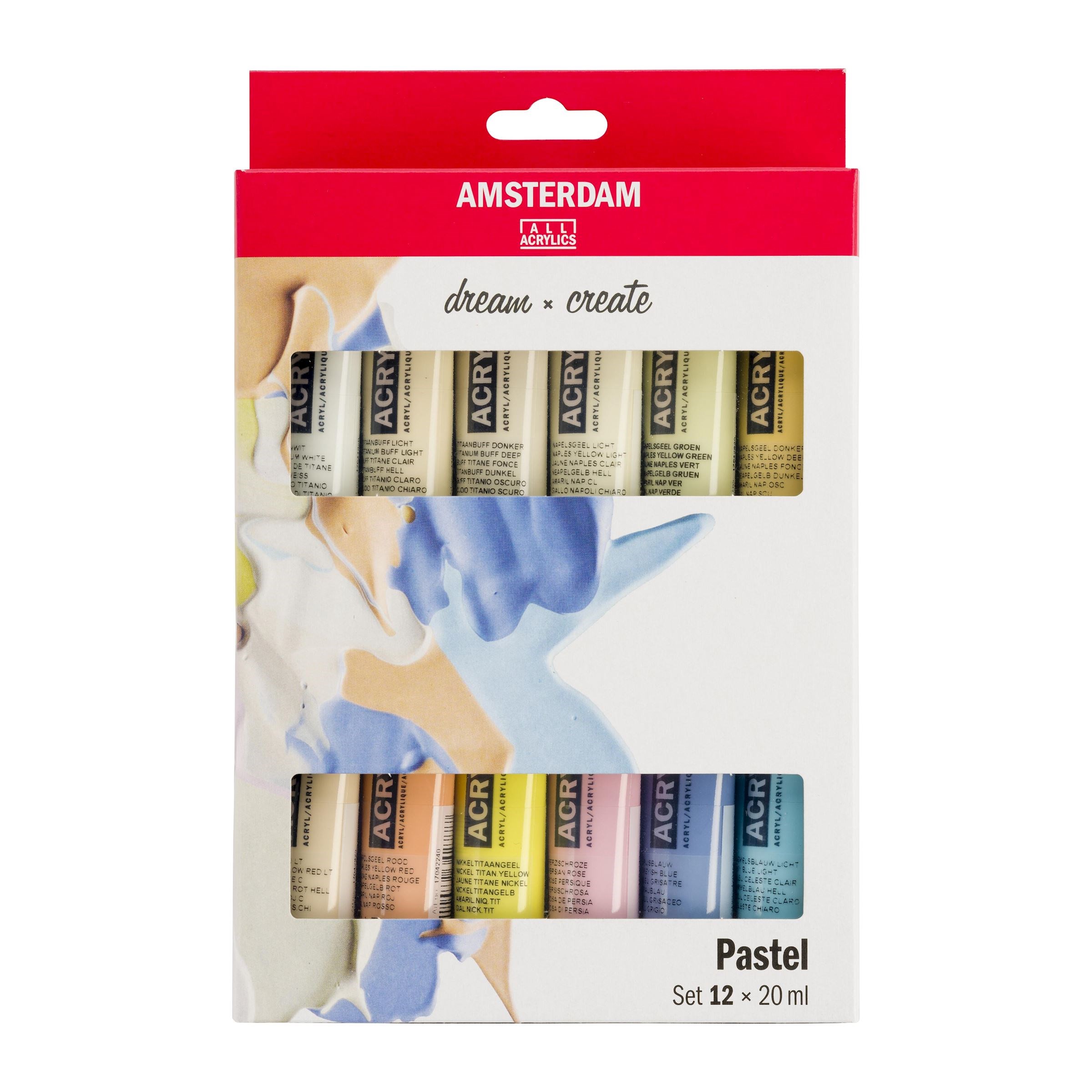 !БЕЗ ЗНИЖОК Набір фарб акрилов."Amsterdam Pastels" Royal Talens у тубах у картон кор. 12х20мл ПАСТЕЛ