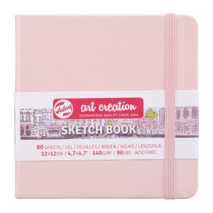 Альбом д/граф.140гр книжк.форм.обкл.тверд.пастельно-рожева "Art Creation" Talens 80арк.12х12