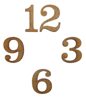 Цифри для годинника арабські (МДФ 3мм) 4шт. h30мм