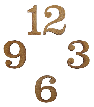 Цифри для годинника арабські (МДФ 3мм) 4шт. h30мм